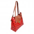 FB-SY1423-RED[Elegant Polka-dots] Stylish Red Double Handle Leatherette Satchel Bag Handbag Purse