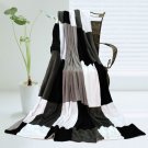 ONITIVA-BLK-040 [Modern Stylish] Soft Coral Fleece Patchwork Throw Blanket (59 by 78.7 inches)