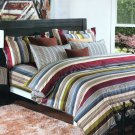 MF01070-3 [Cottage Stripe] 100% Cotton 4PC Comforter Cover/Duvet Cover Combo (Queen Size)