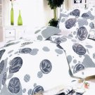 BIAB(HM01-1/CFR01-1/PLW01x1) [White Gray Marbles] 5PC Bed In A Bag Combo 300GSM (Twin Size)