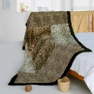 ONITIVA-BLK-079 [Leopard Art] Animal Style Patchwork Throw Blanket (61 by 86.6 inches)