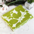 TB-BLK003 [Green Leaves] Japanese Coral Fleece Baby Throw Blanket (26 by 39.8 inches)