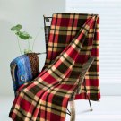 TB-BLK026 [Scotch Plaids - Red/Yellow/Grey] Soft Coral Fleece Throw Blanket (71 by 79 inches)