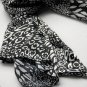 BRA-SCA01009-L Brando Black & White Distinctive Leopard Animal Print Soft Silk Scarf(Large)