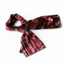 BRA-SCA01047-L Brando Purple Chic Paisley & Stripes Design Fashion Soft Silk Scarf(Large)