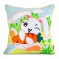 ONITIVA-DP006 [Bunny & Carrot] Embroidered Applique Pillow Cushion  (19.7 by 19.7 inches)