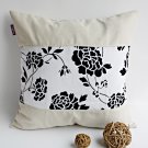 ONITIVA-DP030 [Floral Wedding] Linen Patchwork Pillow Cushion Floor Cushion (19.7 by 19.7 inches)