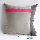 ONITIVA-DP050 [Gray Demon] Knitted Fabric Patchwork Pillow Cushion (19.7 by 19.7 inches)