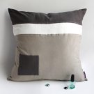 ONITIVA-DP060 [Impression] Knitted Fabric Patchwork Pillow Cushion (19.7 by 19.7 inches)