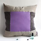 ONITIVA-DP061 [Purple Charm] Knitted Fabric Patch Pillow Cushion (19.7 by 19.7 inches)