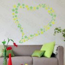HEMU-HL-2126 Green Floral Heart - Large Wall Decals Stickers Appliques Home Decor