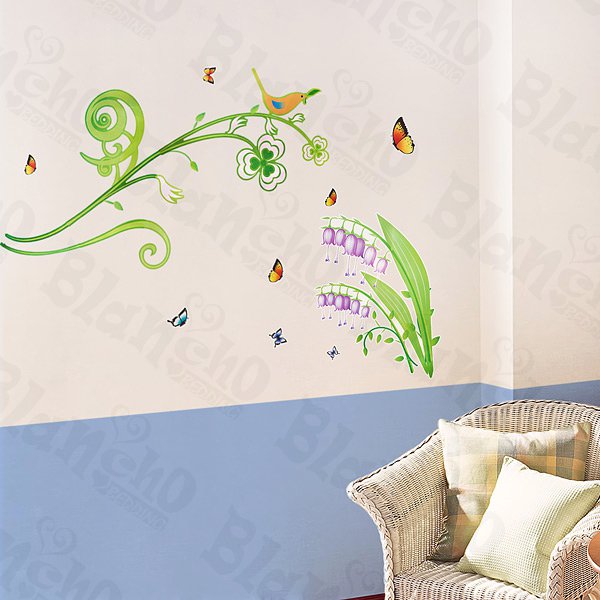 HEMU-HL-5603 Green Branches - Large Wall Decals Stickers Appliques Home Decor