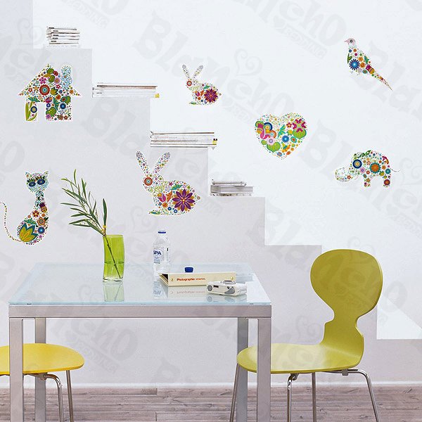 HEMU-ZS-075 Colorful Figure - Wall Decals Stickers Appliques Home Decor