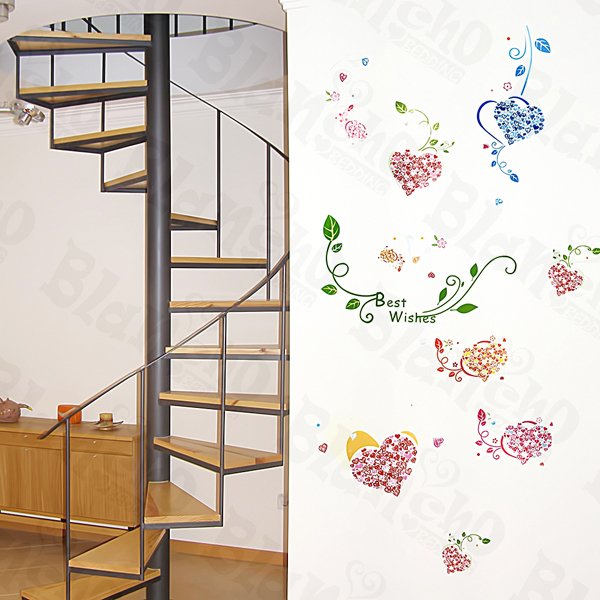 HEMU-ZS-076 Best Wishes - Wall Decals Stickers Appliques Home Decor