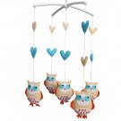 BC-BAB-ONIM0052-BELL-CELI Baby Bed Hanging Bell Mobile Cartoon Owls Musical Crib Mobile