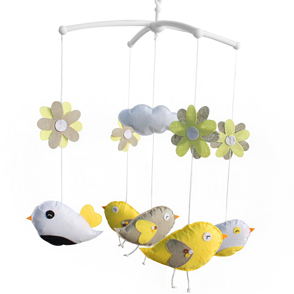 BC-BAB-ONIM0089-ELSA-CELI Handmade Crib Mobile Nursery Mobile for Baby Room Rotate Bed Bell