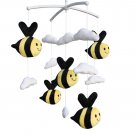 BC-BAB-ONIM0147-WING-CELI Cute Bee Plush Toy Adorable Baby Crib Decoration Music Mobile