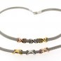 Matching Metal Rope Necklace and Bracelet w/ Multicolored Xs