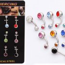 Lot 12 of Double Gems Balls Navel Belly Button Ring,393