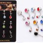 Lot 12 of Double Gems Balls Navel Belly Button Ring,393