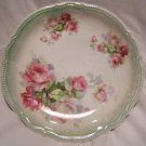P.K. Silesia, c.1900, 11 3/4" Porcelain Charger, Pink Rose Pattern, German