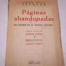 PAGINAS ABANDONADAS, Gustavo Adolfo Becquer, Dionisio G. Fierros signed 1st ed.