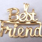vintage 14K solid gold BEST FRIEND pendant, 1.17 grams