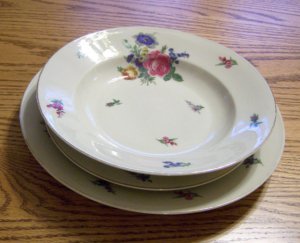 Hertel-Jacob 3 piece setting, soup, dessert, dinner FLOWER BOUQUET & SPRIGS