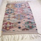 ESTATE: flatweave rug, kelim, killim, Anatolian? Morrocan? unique 43" x 78"