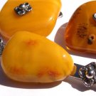 antique  Baltic butterscotch amber cufflinks, tie clasp