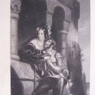 GOOD KNIGHT, c1840 original reproductive print, Edward Corbould, W.H. Egleton