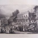 FESTIVAL OF AL-MOHURRAN, c1840 original reproductive print, Melville, Topham