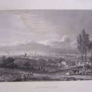 MANCHESTER,1844 original engraving, G. Pickering, T. Higham, Fisher, Son & Co.