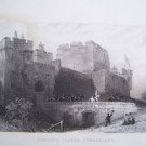 CARLISLE CASTLE, CUMBERLAND 1845 steel plate engraving, T. Allom, A. LePetit