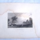 LOWTHER CASTLE & PARK, WESTMORLAND, 1833 steel plate engraving, Allom, LePetit