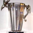 (Erte) Romain de Tirtoff, Baccarat bronze & crystal vase FLIGHT OF LOVE (Grapes)