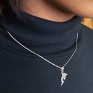 ESTATE: vintage 3.6g., sterling,.925, Dolphin pendant charm necklace, 16", Italy