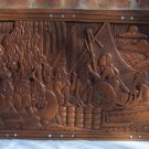 Baris Sylvester rare original story board, wood carving, 1971, Koror Jail, Palau