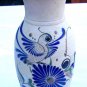 10" Mexican Tonala Pottery Vase Signed Mexico Folk Art Pottery Bird Flower