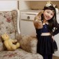 2013 New Fashion- Girl's Long Sleeve Elegant Korean Dress (Blue)