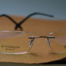 Hingeless Rimless Titanium Eye Glasses B-140 Gun eyewear