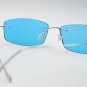 Hingeless Rimless Titanium sunglass B-148 Silver frame with Blue lens