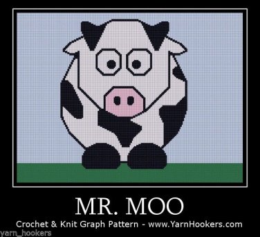 Mr. Moo - Afghan Crochet Graph Pattern Chart