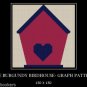 Burgundy Birdhouse - Afghan Crochet Graph Pattern Chart