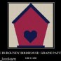 Burgundy Birdhouse - Afghan Crochet Graph Pattern Chart