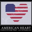 American Heart National Flag - Afghan Crochet Graph Pattern Chart