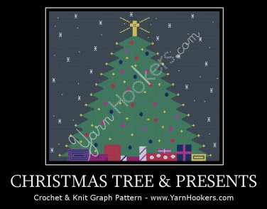 Christmas Tree with Presents-  Afghan Crochet Graph Pattern Chart