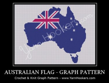Australian Shape National Flag - Afghan Crochet Graph Pattern Chart