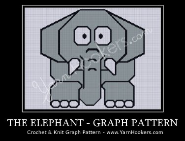 Grey Elephant - Afghan Crochet Graph Pattern Chart