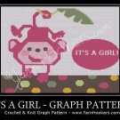 It's a Girl - Afghan Crochet Graph Pattern Chart